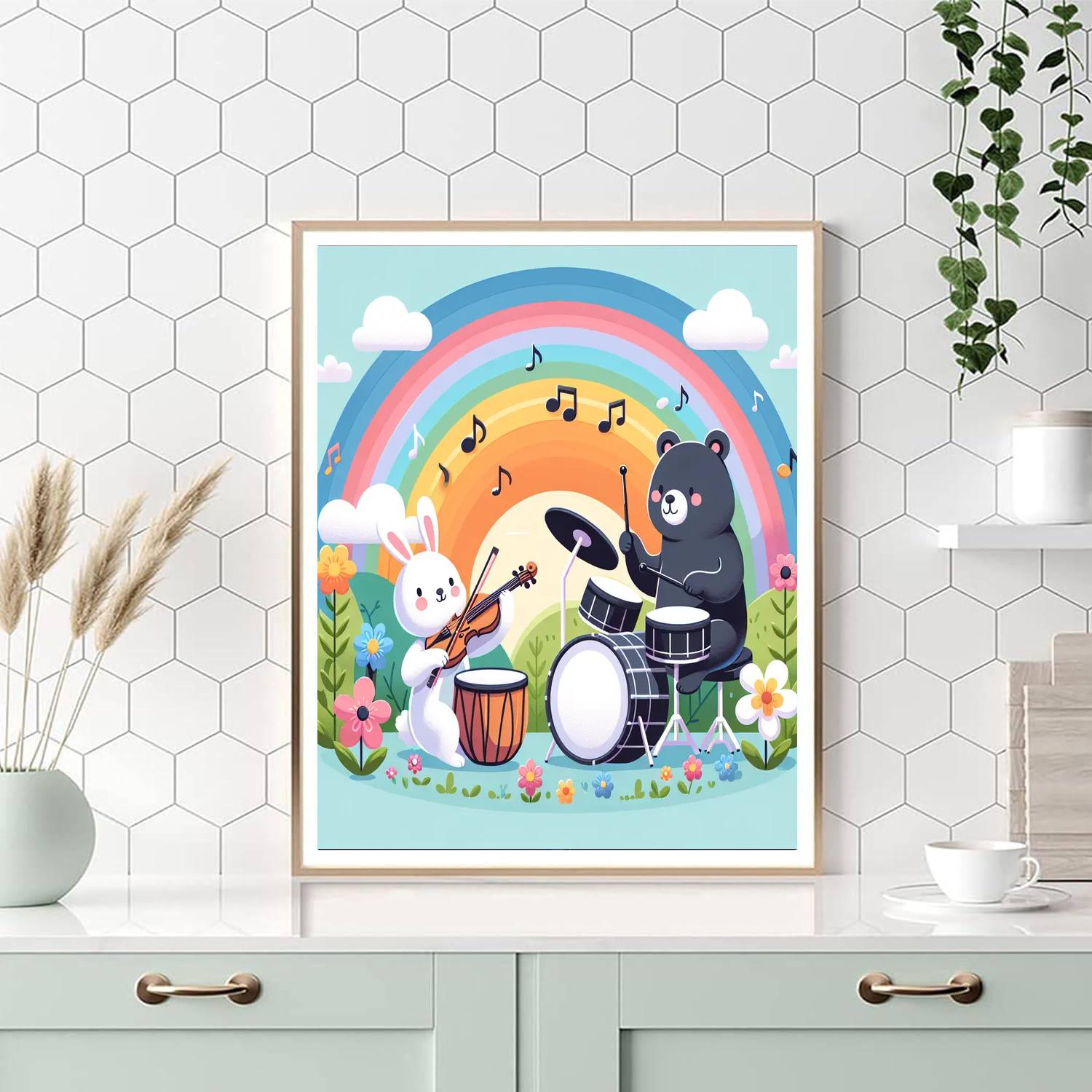 Friendly Animal Orchestra Painting Number Kit