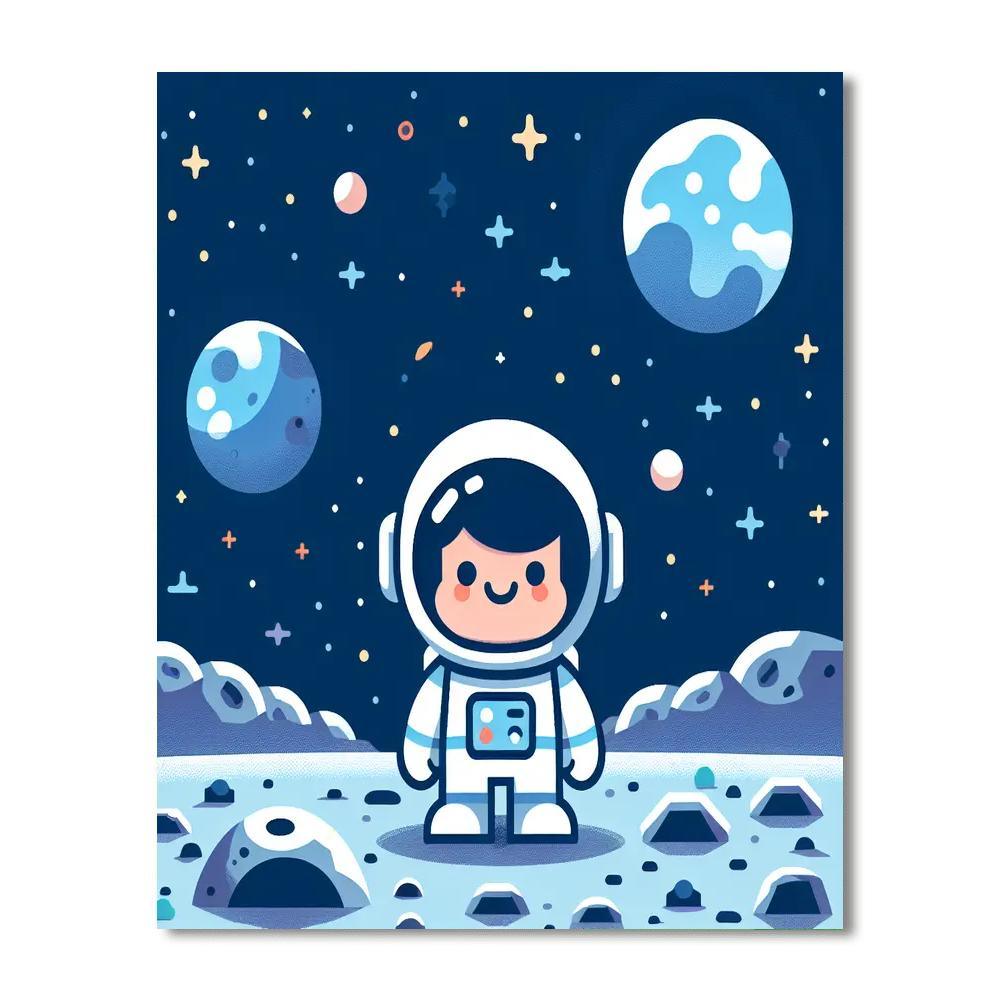 Astronaut's Lunar Landing Paint By Numbers Art