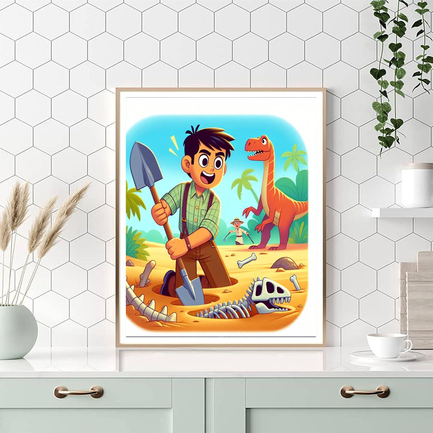 Daring Dinosaur Dig Number Painting