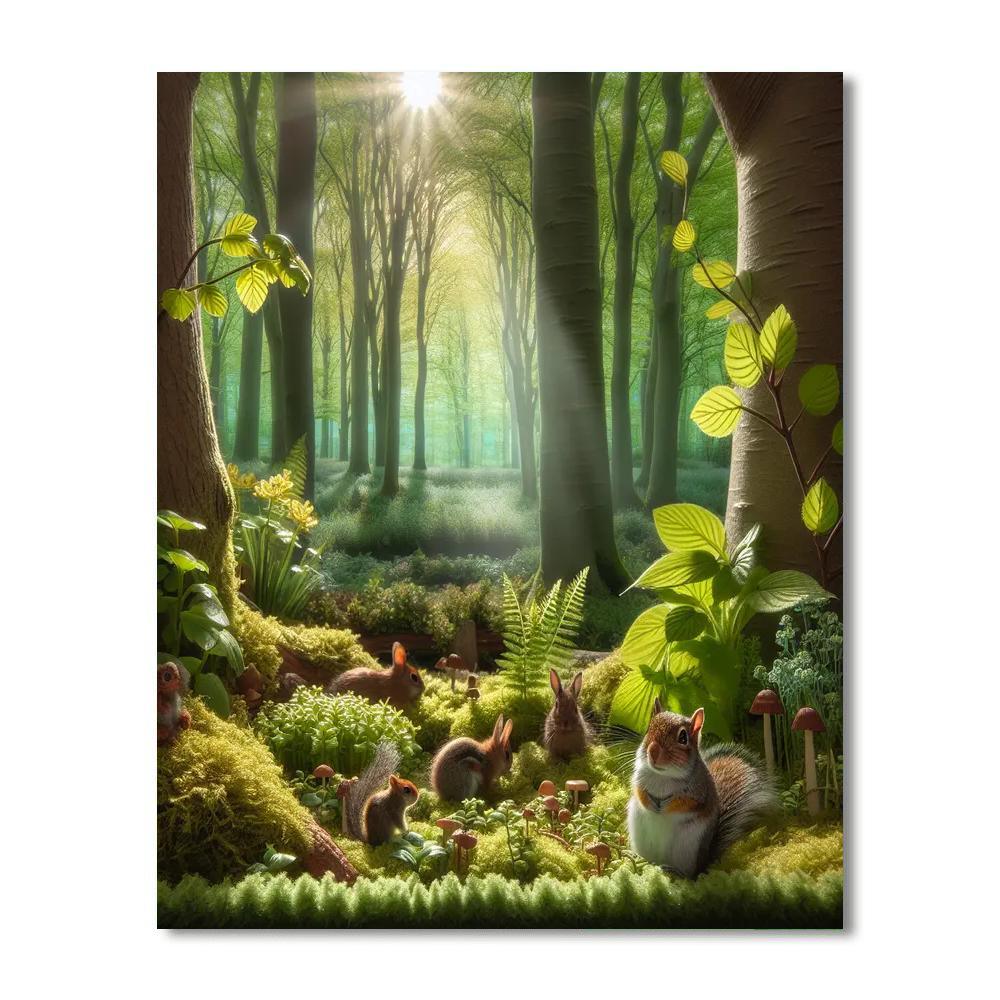 Charming Woodland Nook Numbered Painting Kits
