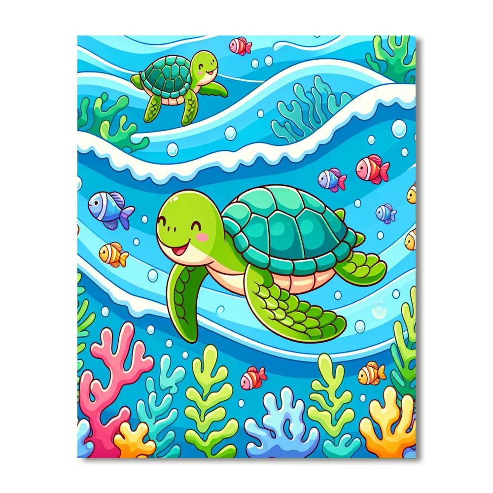 Silly Sea Turtles Number Painting