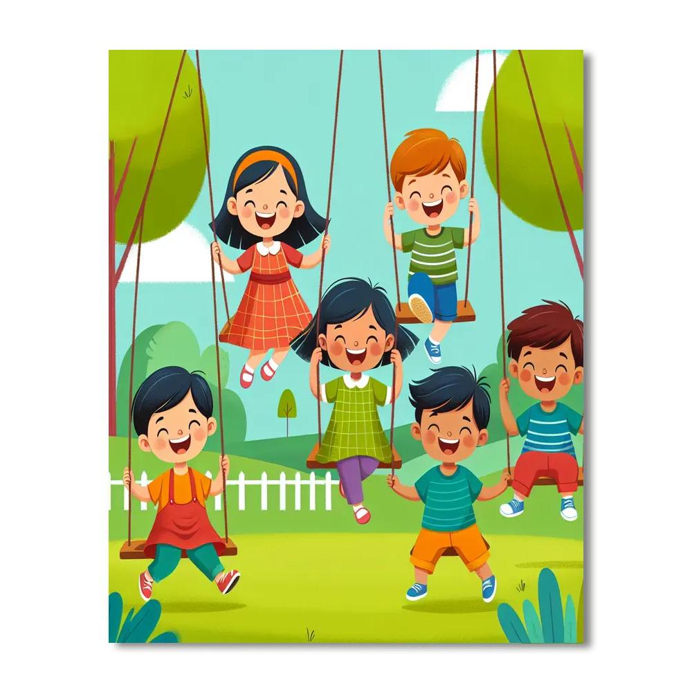 Joyful Playground Friends Paint By Numbers Art