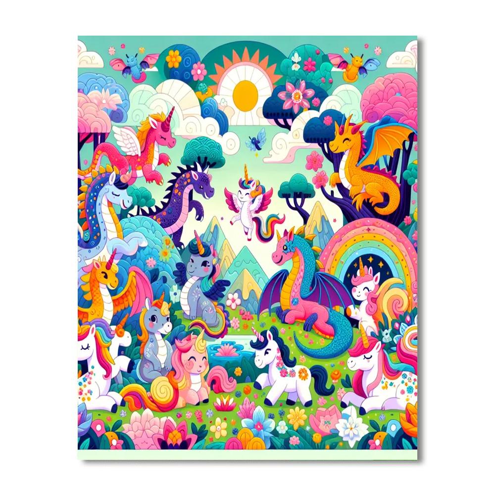 Fantasy World Of Animals Number Painting