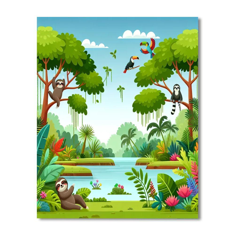 Gentle Rainforest Paint By Color