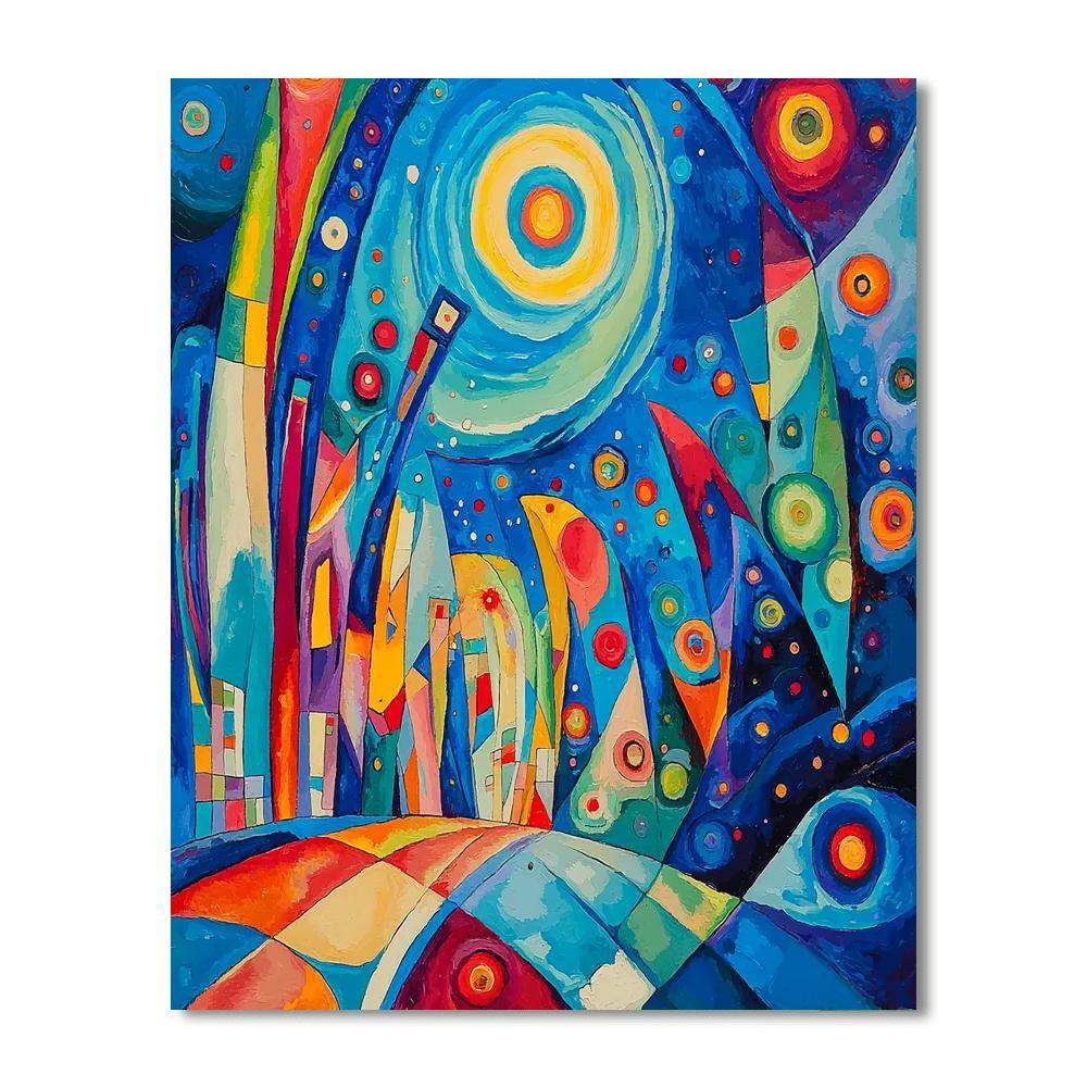 Wassily Kandinsky Inspired Cosmic Cityscape Enchantment  Painting By Numbers Kit