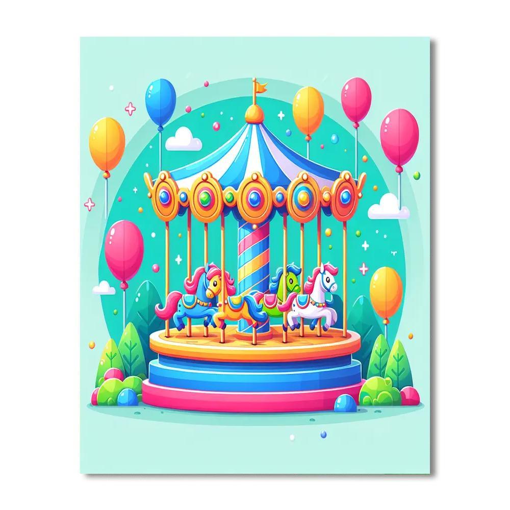 Merry Carousel Paint By Numbers Art