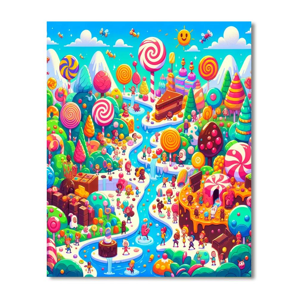 Cheery Candyland Adventure Painting Number Kit