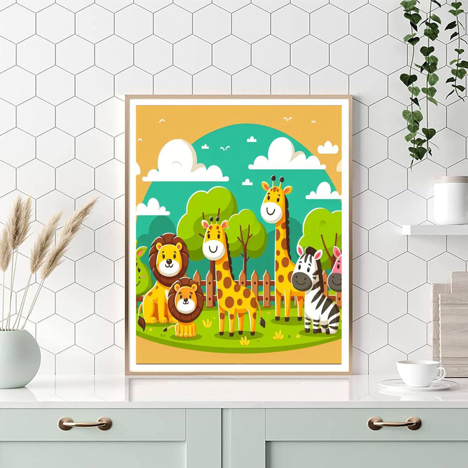 Lively Zoo Animals Paint By Number