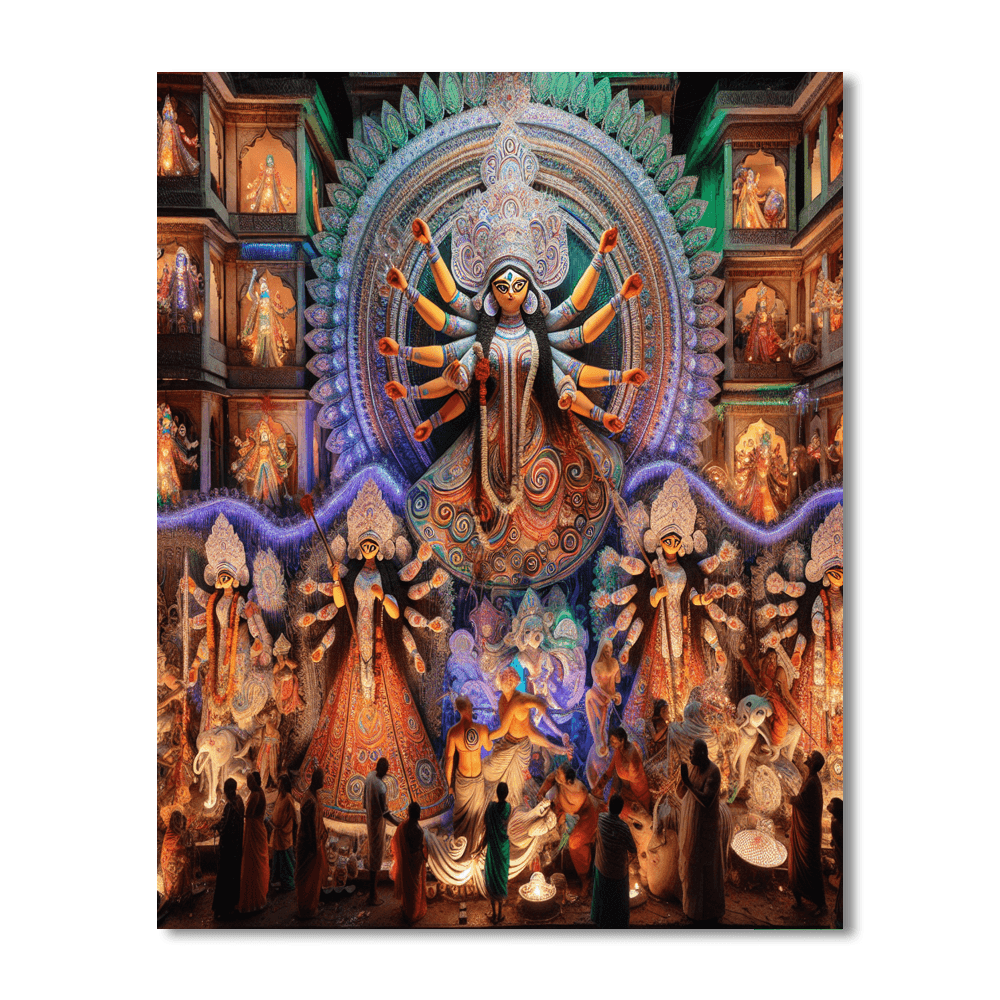 Durga Puja - West Bengal, India Number Painting