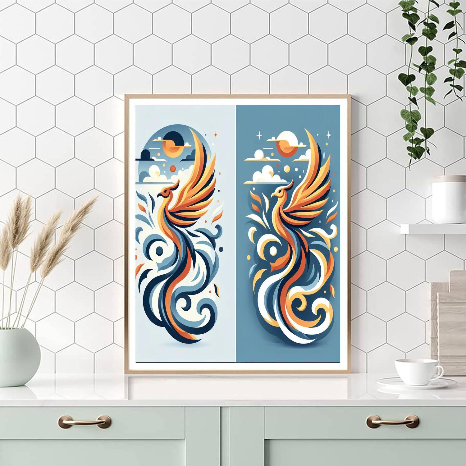 Mystical Phoenix Ascent Painting By Numbers Kit