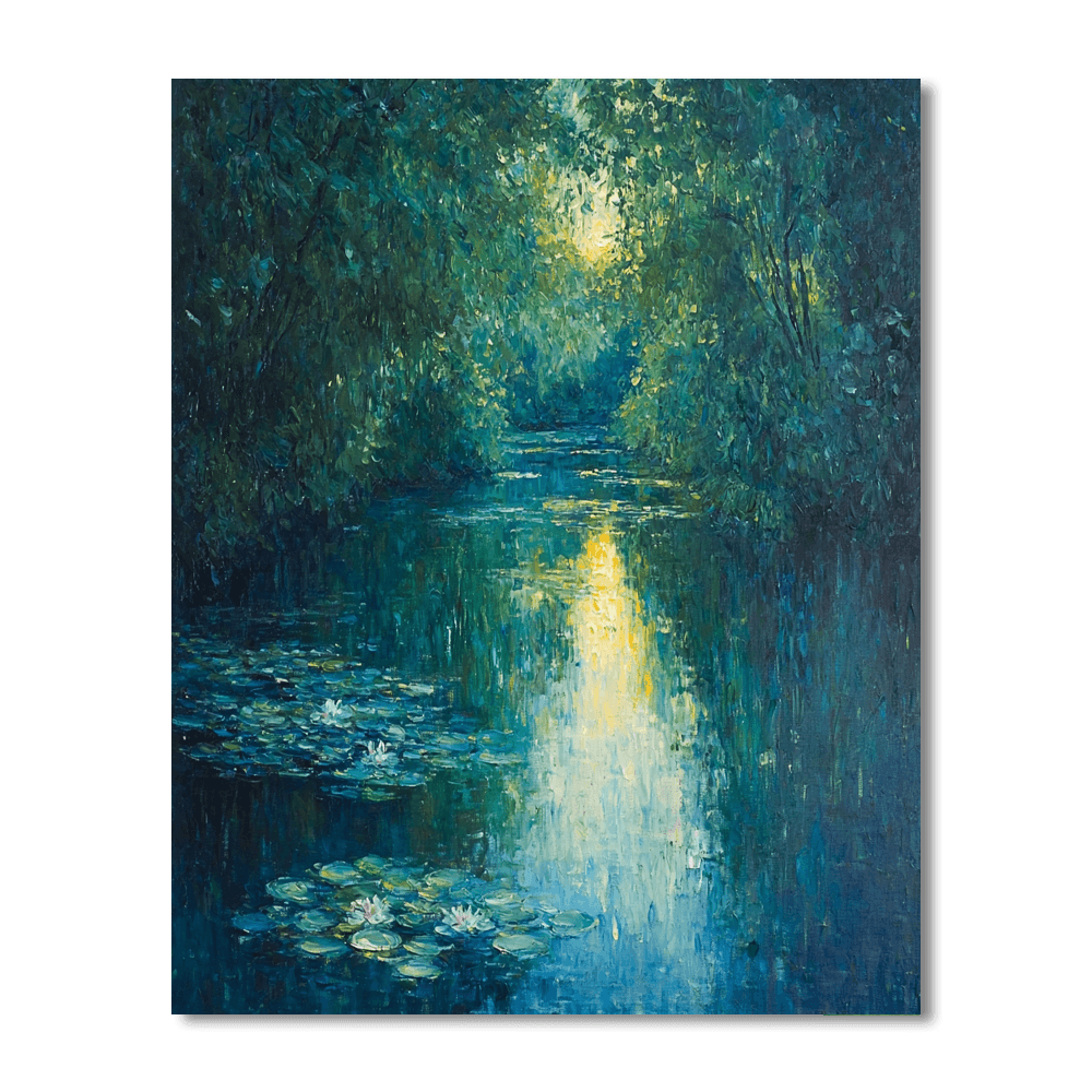 Claude Monet Inspired Ethereal Twilight Grove  Paint By Numbers Art