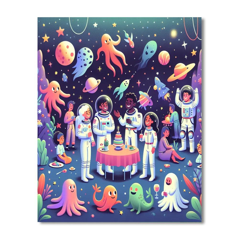 Galactic Garden Party Painting By Numbers Kit