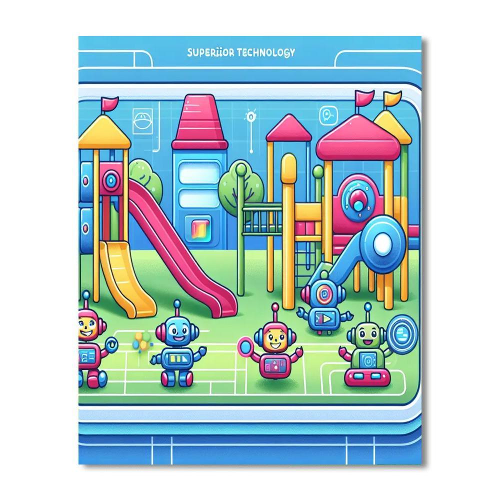 Playful Robot Playground Numbered Painting Kits