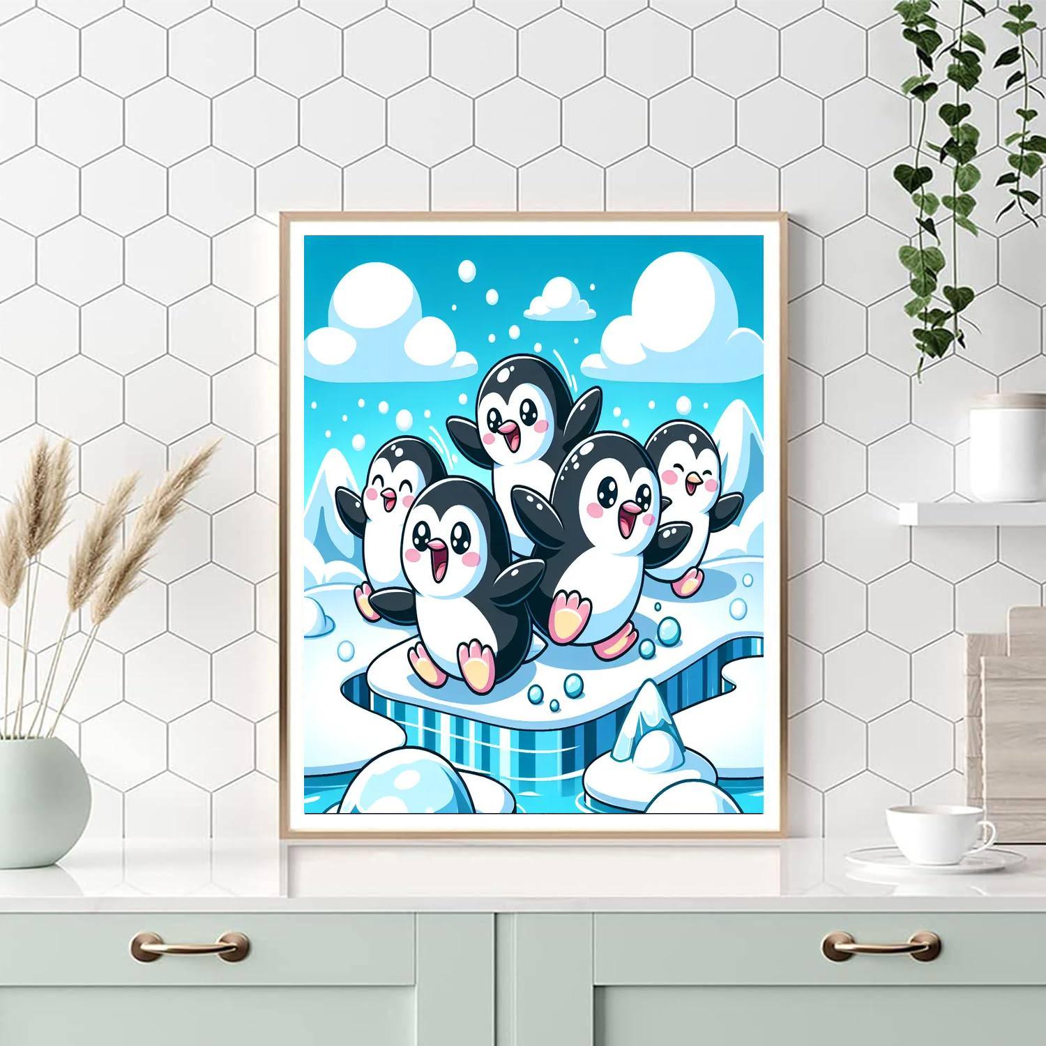Playful Penguin Pals Paint By Number