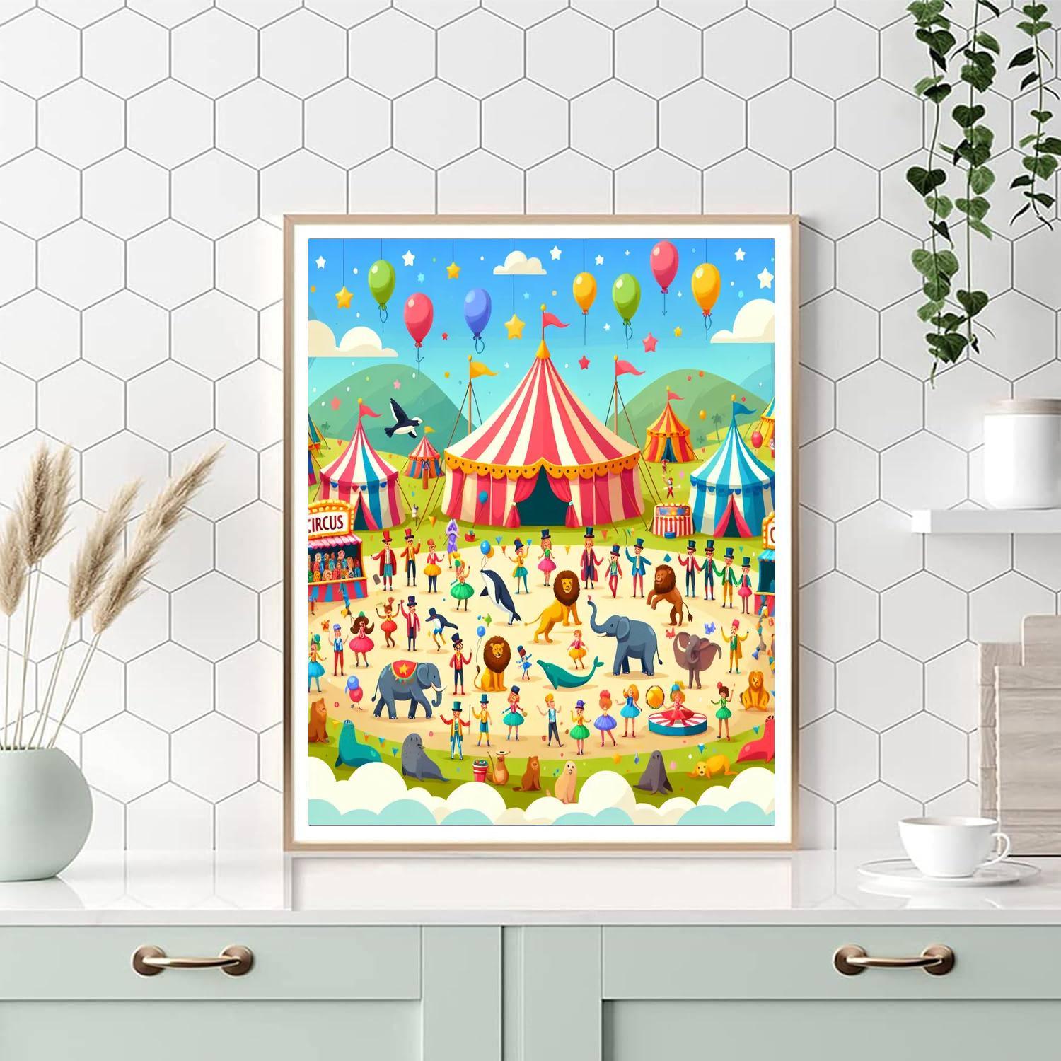 Merry Magical Circus Number Painting