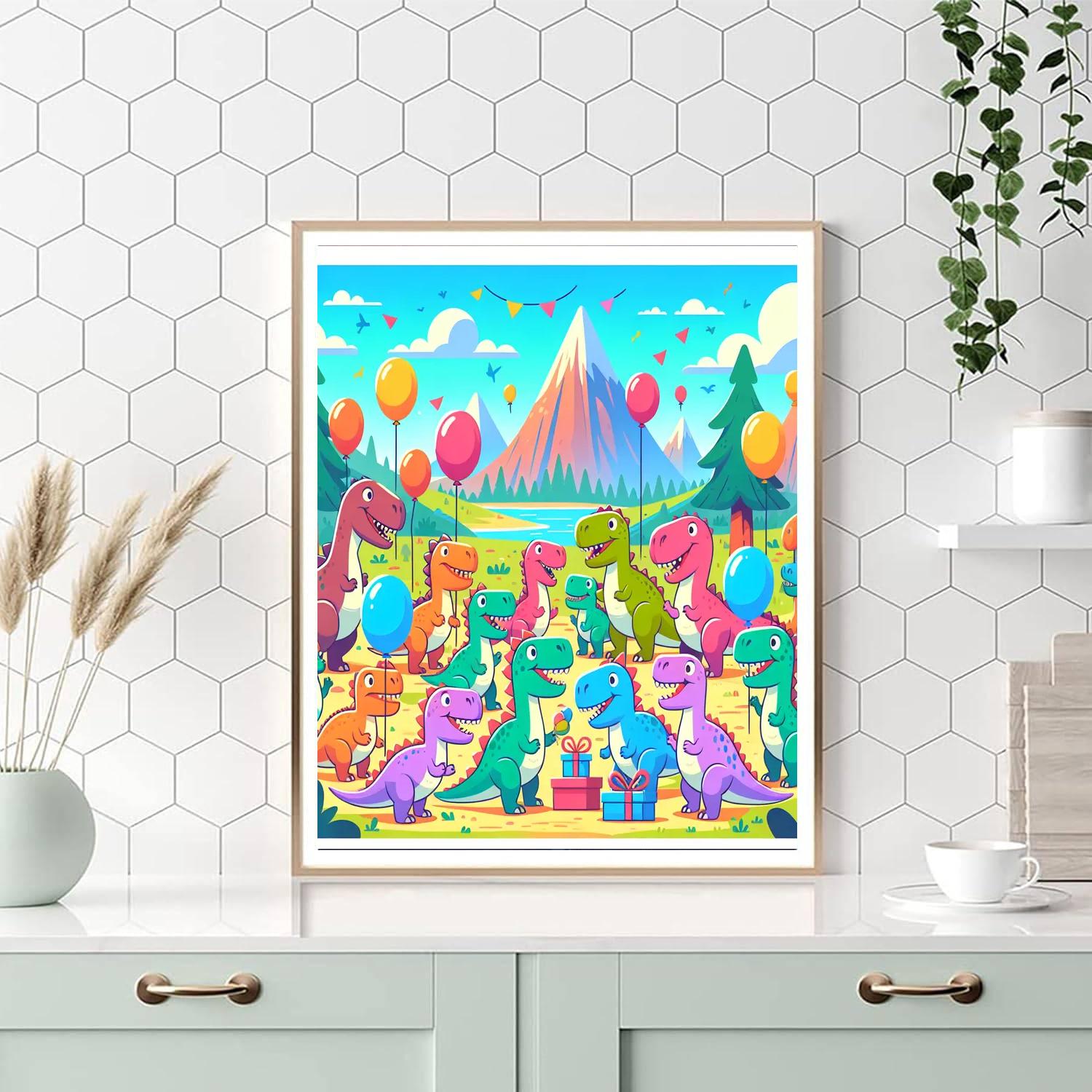 Dino Fun Fest Painting Number Kit