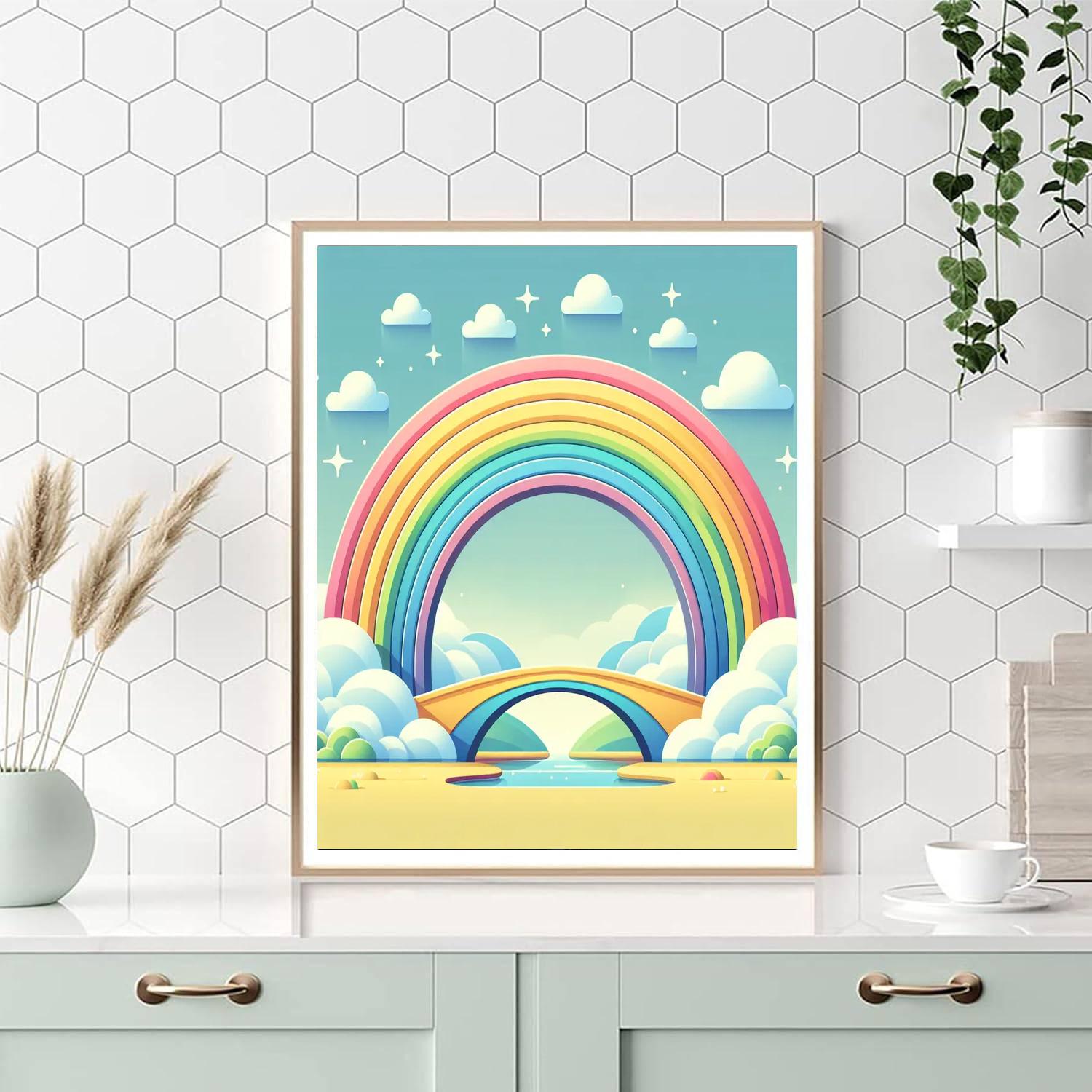 Magical Rainbow Bridge DIY Paint By Numbers