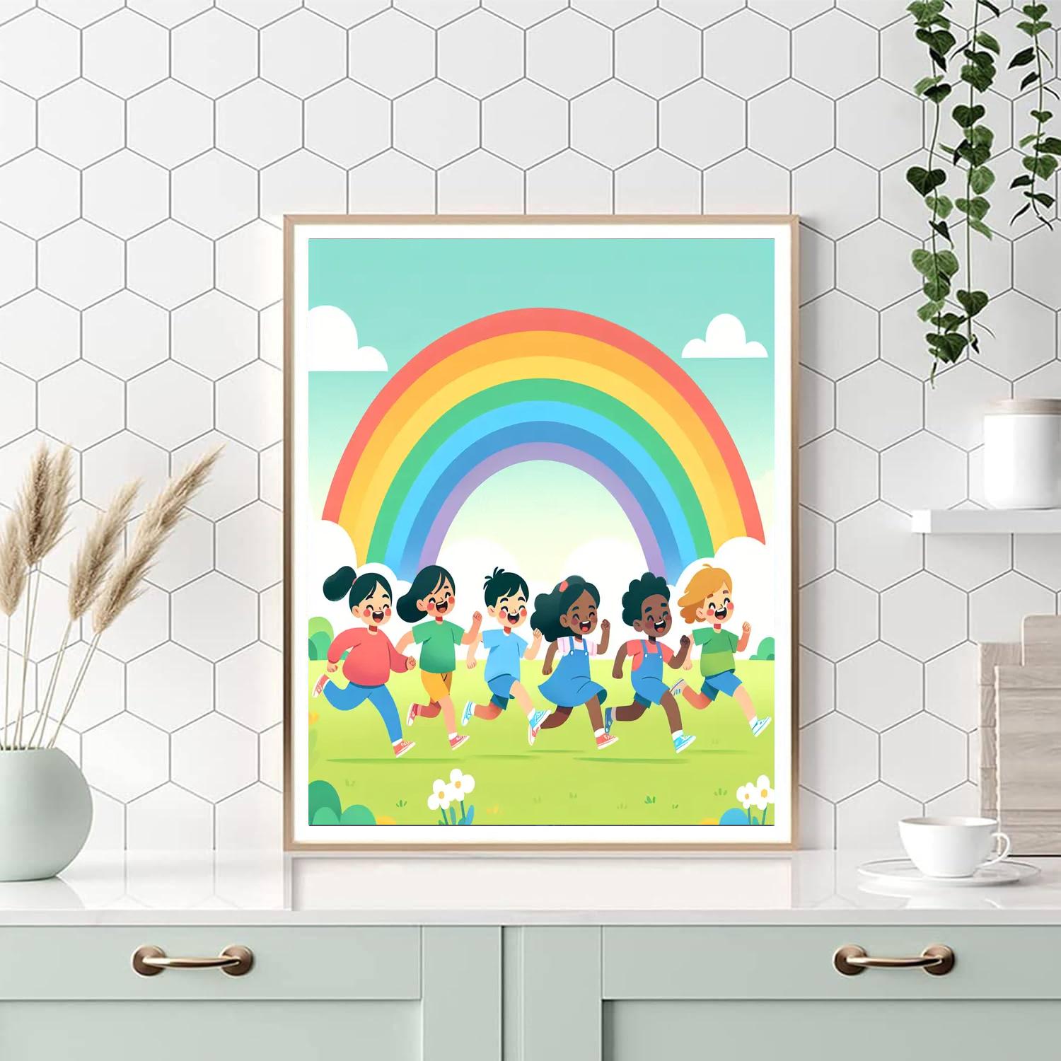 Radiant Rainbow Chase Numbered Painting Kits