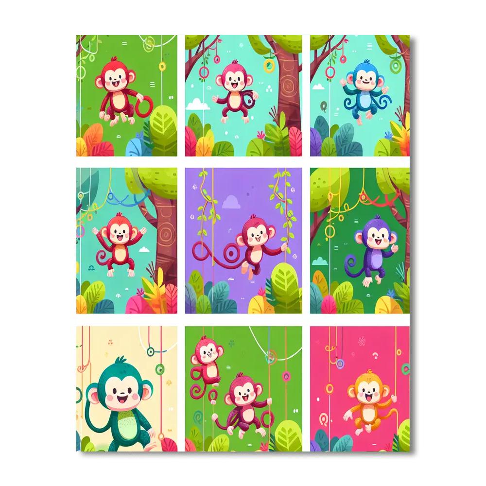 Monkey Mischief Mayhem Paint By Numbers