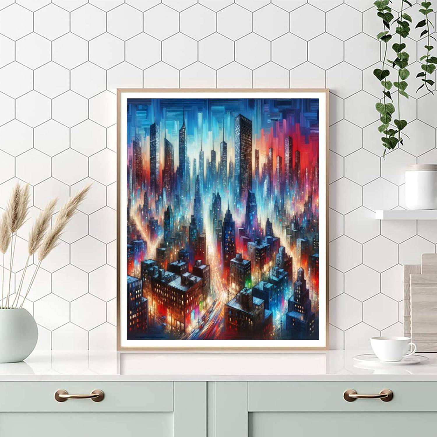 Dynamic Cityscape Vision Paint By Numbers Art