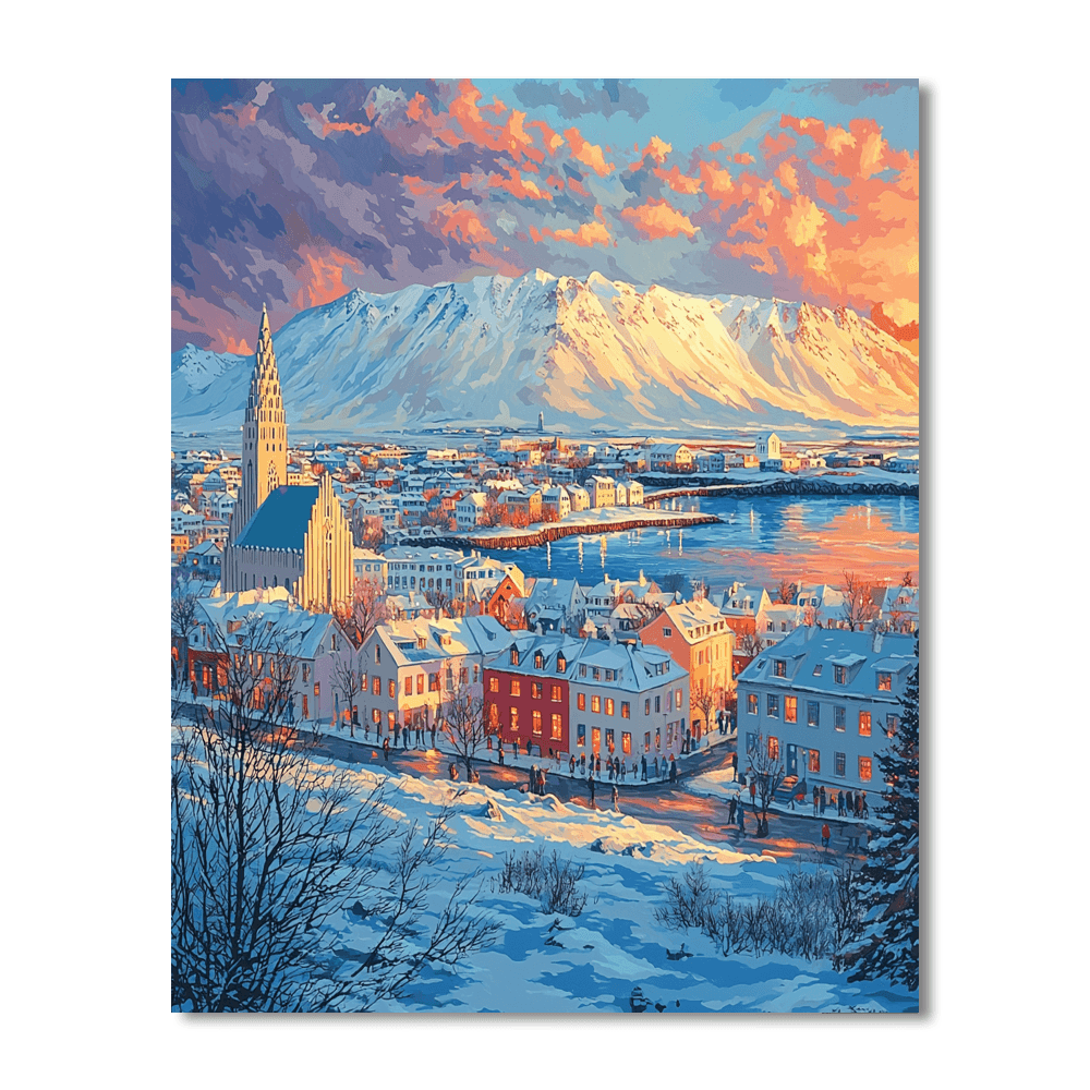 Reykjavik City Numbered Painting Kits