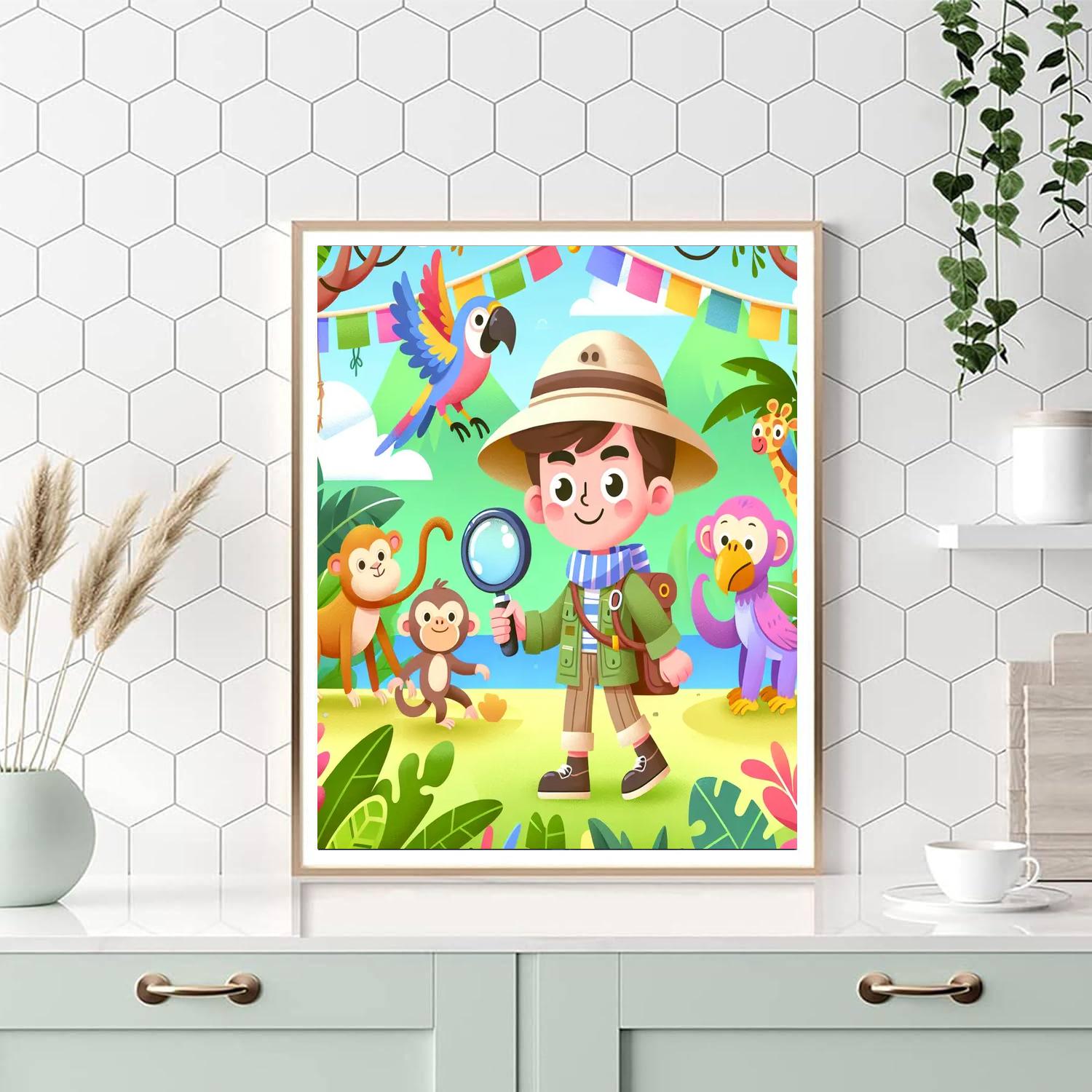 Mystery Jungle Adventure Painting Number Kit