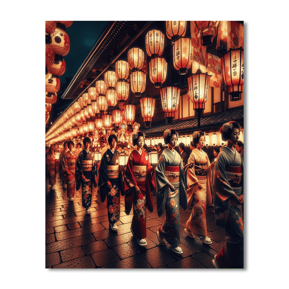 Gion Yodoko - Kyoto, Japan Number Painting