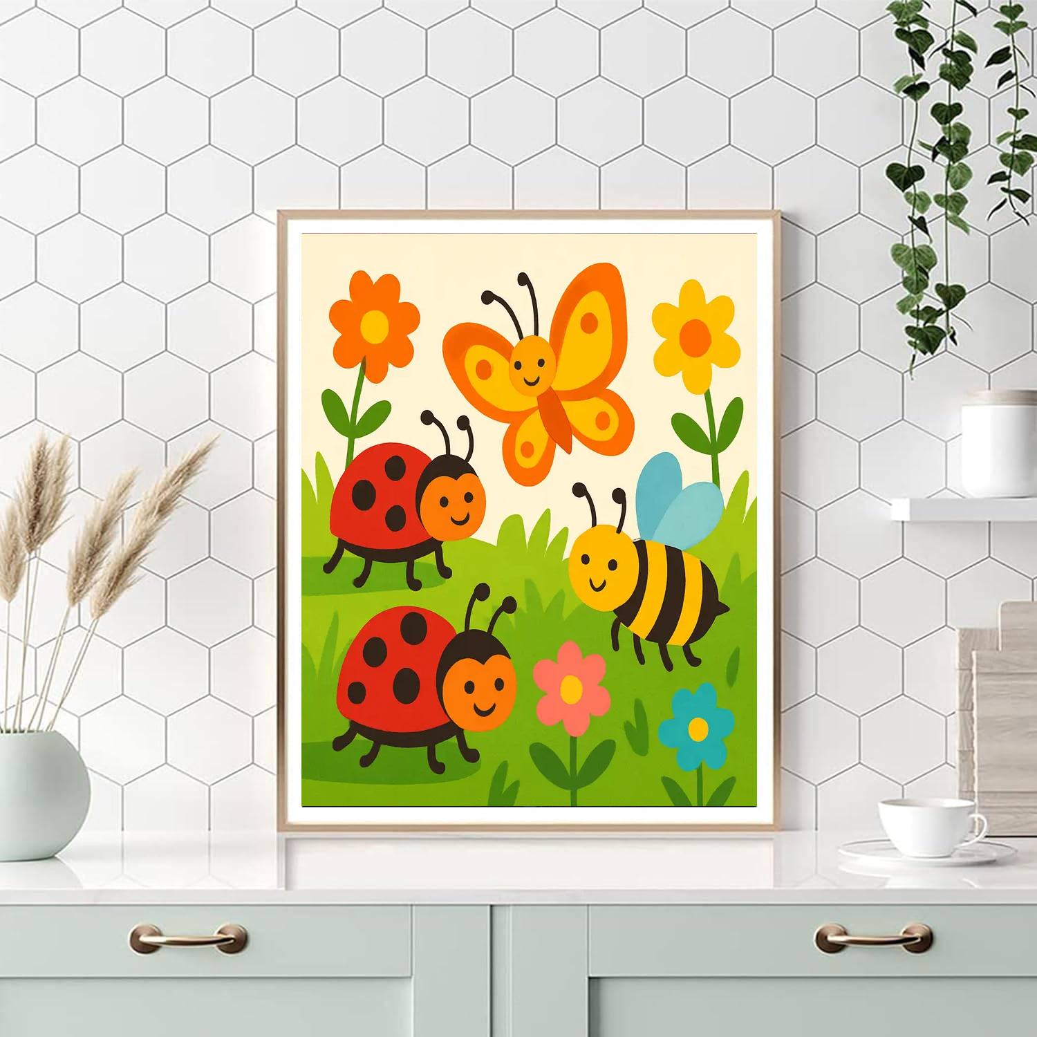 Brightly Colored Insects Paint By Numbers Kits