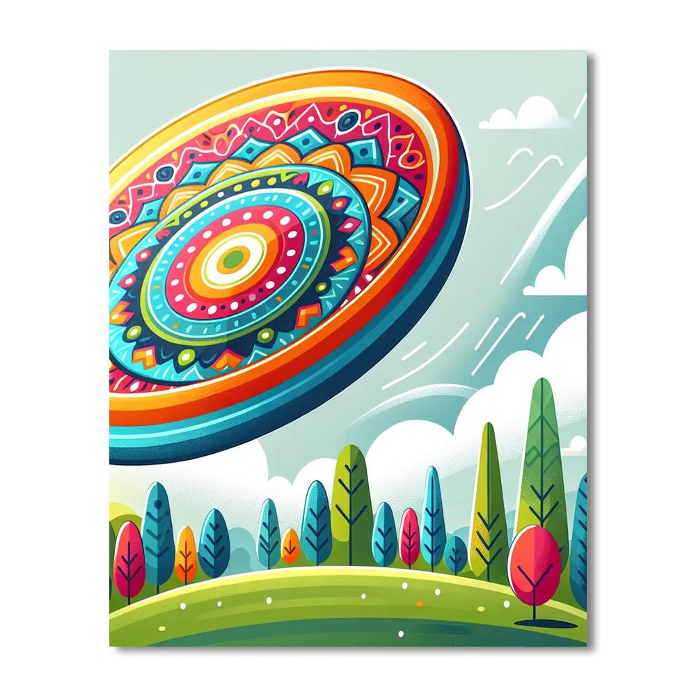 Flying Frisbee Paint By Numbers Art