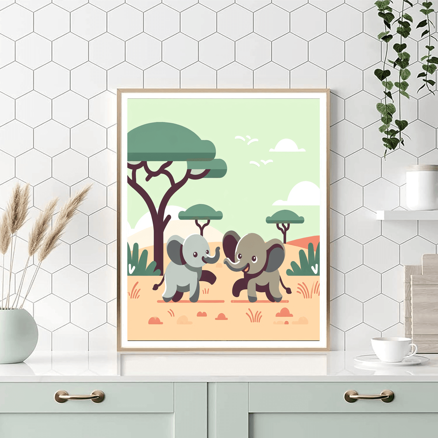 Safari Adventure With Giggling Elephants Paint By Number