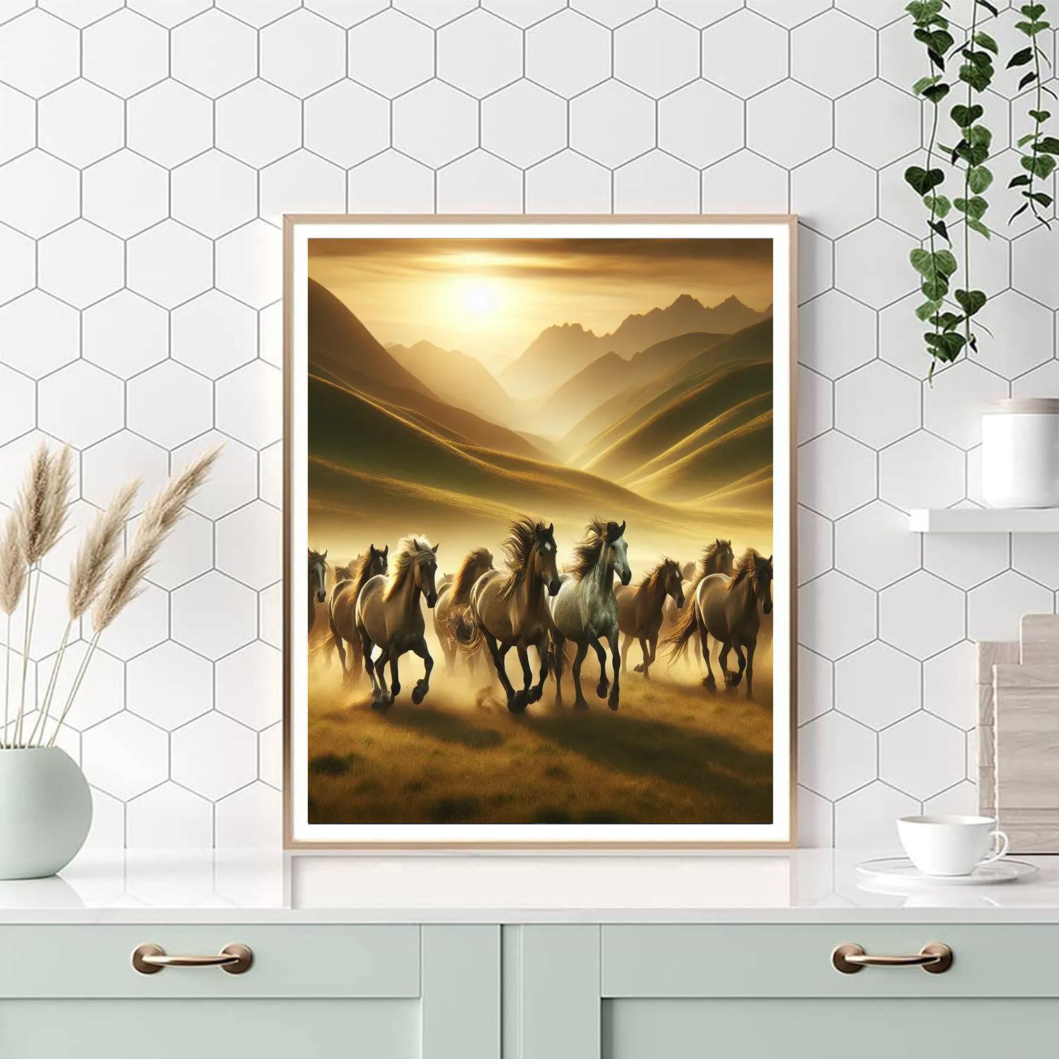 Wild Horses Galloping Paint By Numbers Art