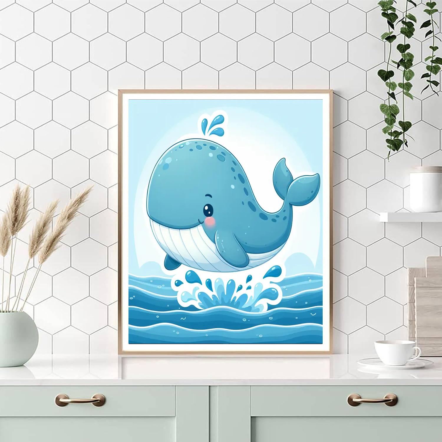 Majestic Whale Voyage Number Painting