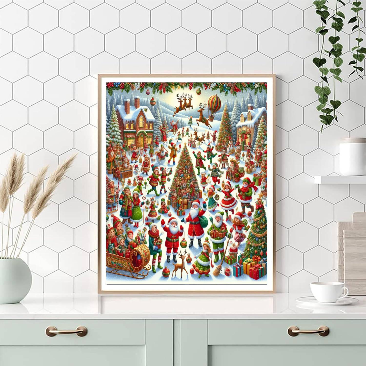 Whimsical Holiday Wonderland Numbered Painting Kits