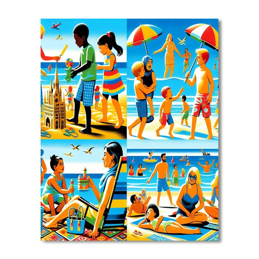 Lively Summer Beach Party Painting By Numbers Kit
