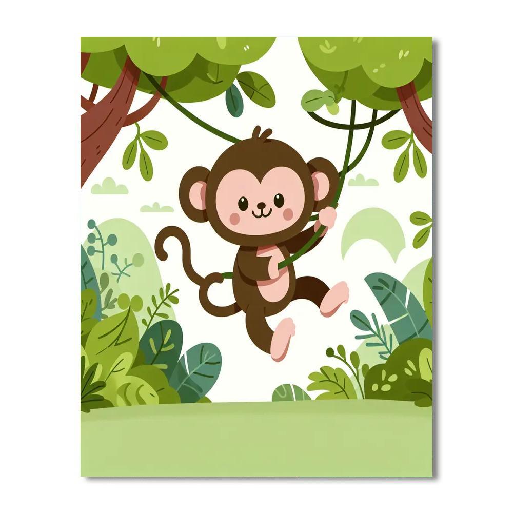 Playful Jungle Creatures Numbered Painting Kits