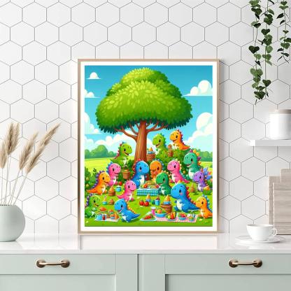 Happy Dinosaurs Picnic Paint By Numbers Kits