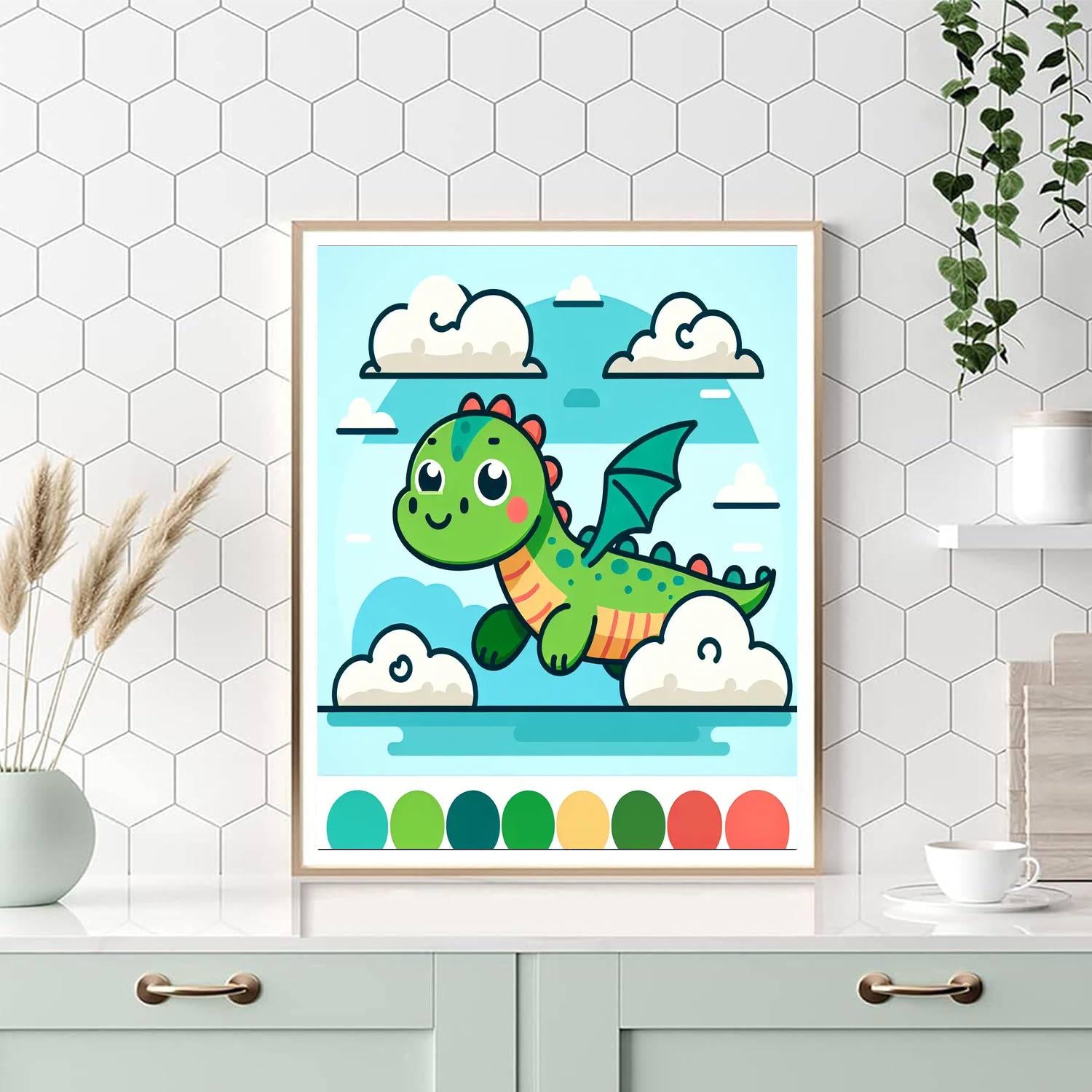 Whimsical Dragon's Flight Paint By Number