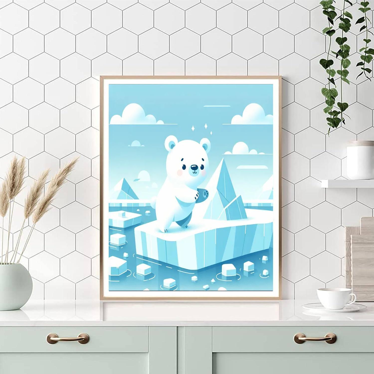Curious Polar Cub Paint By Numbers Kits