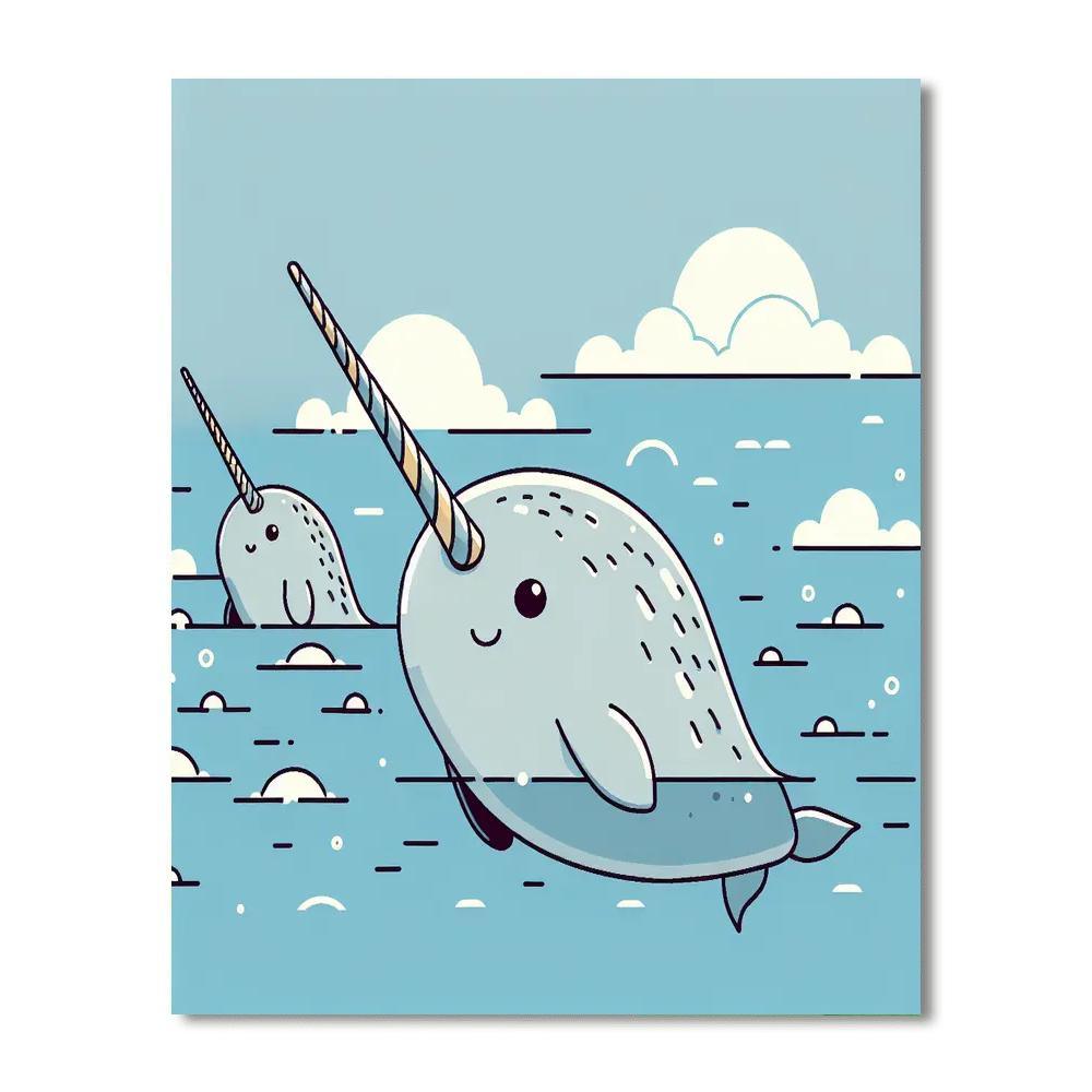 Noble Narwhals Paint By Numbers Art