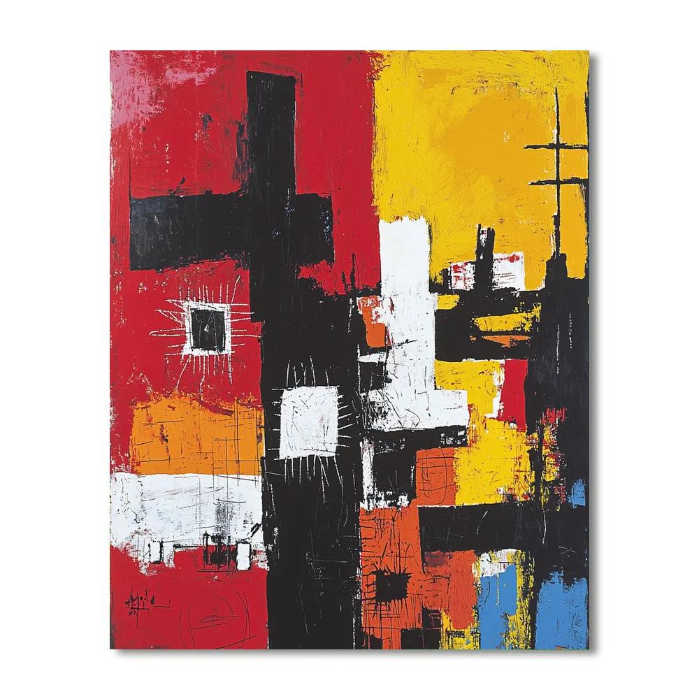 Jean-Michel Basquiat Inspired Abstract Unity  Paint By Numbers