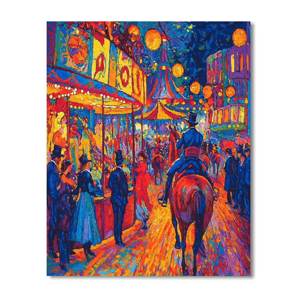 Henri De Toulouse-Lautrec Inspired Retro Circus Delight  Paint By Color