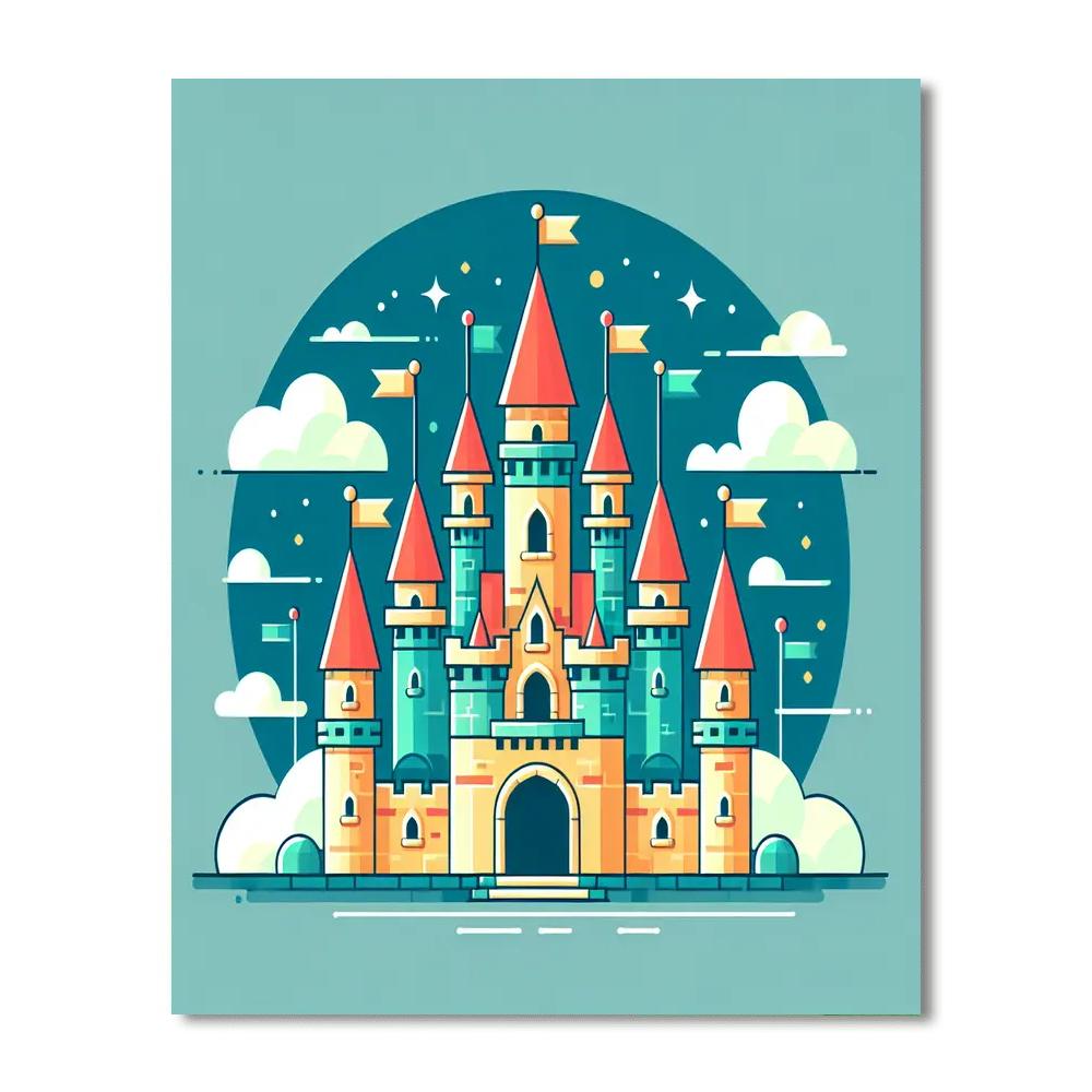 Dreamy Castle Realm Numbered Painting Kits