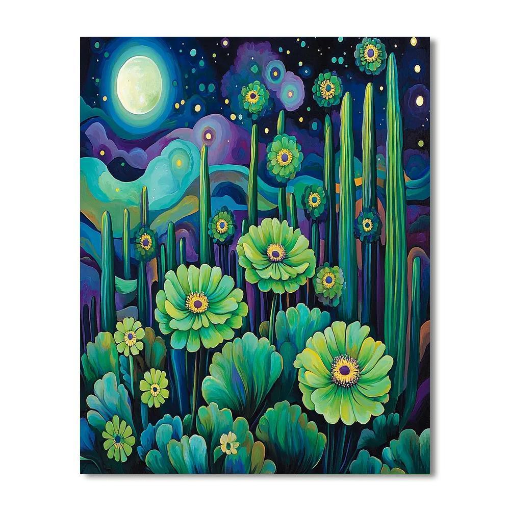 Georgia O’Keeffe Inspired Night Blooming Cactus  Numbered Painting Kits