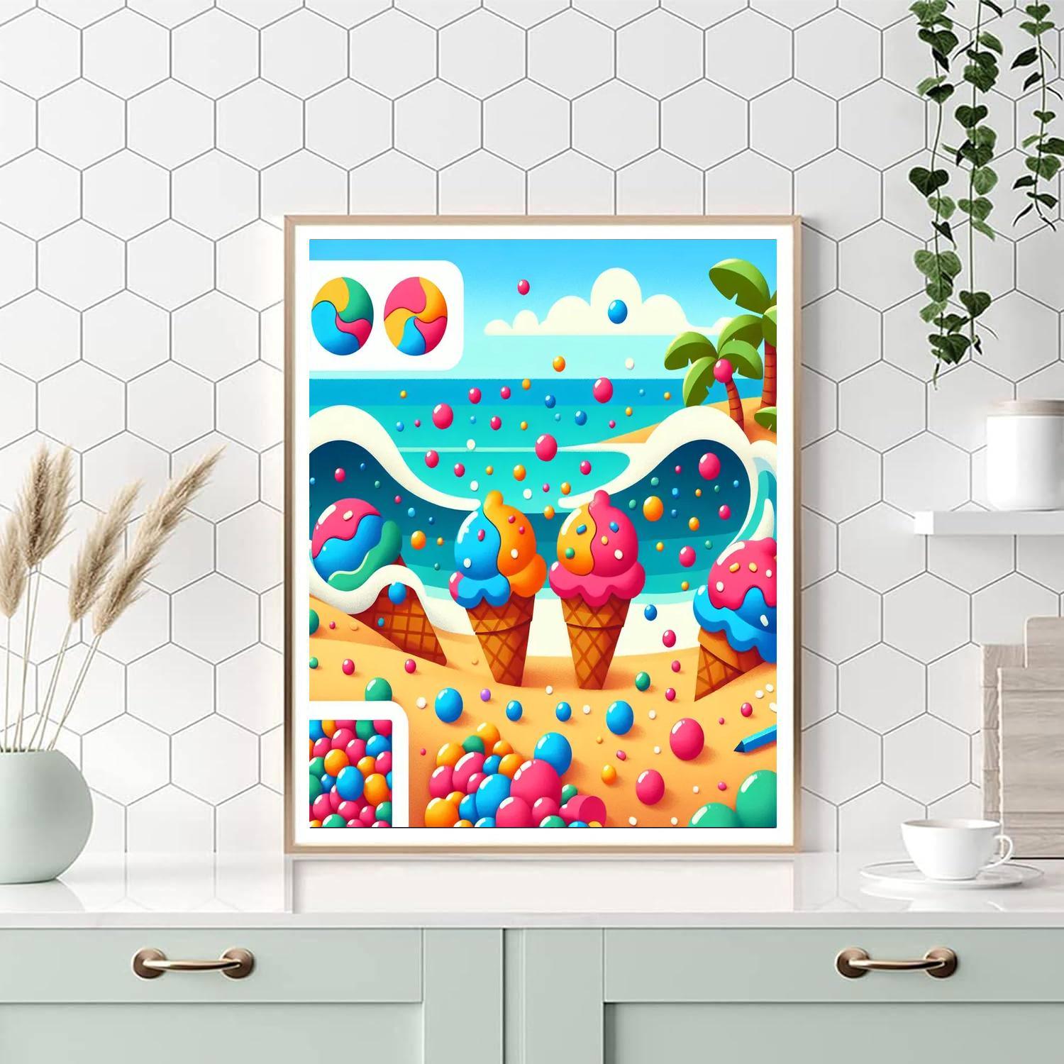 Ice Cream Island Getaway Painting Number Kit