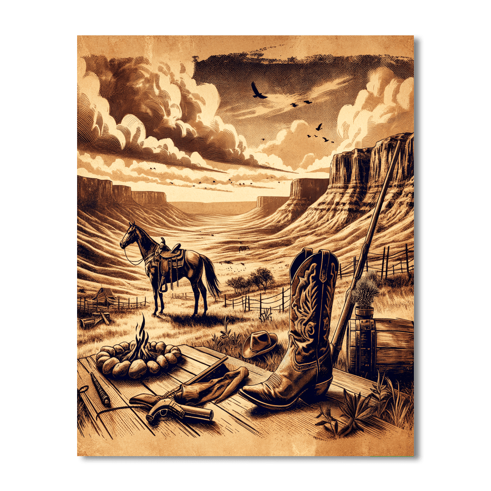 Wild Westerns Painting Number Kit