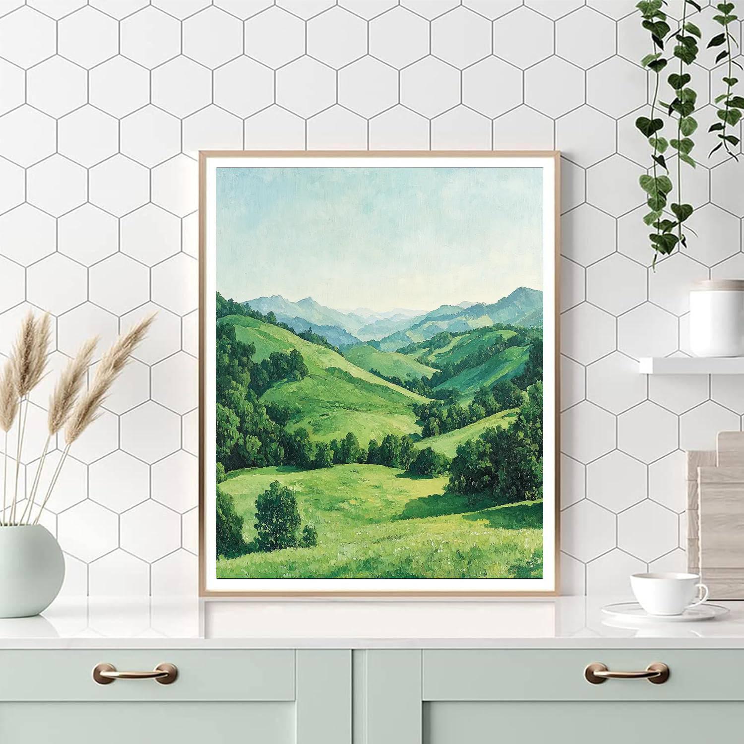 Paul Cézanne Inspired Emerald Valley Tranquility  Painting By Numbers Kit