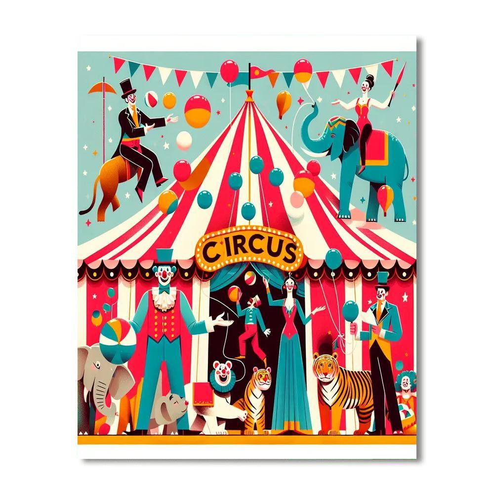 Exciting Circus Adventure Painting By Numbers Kit
