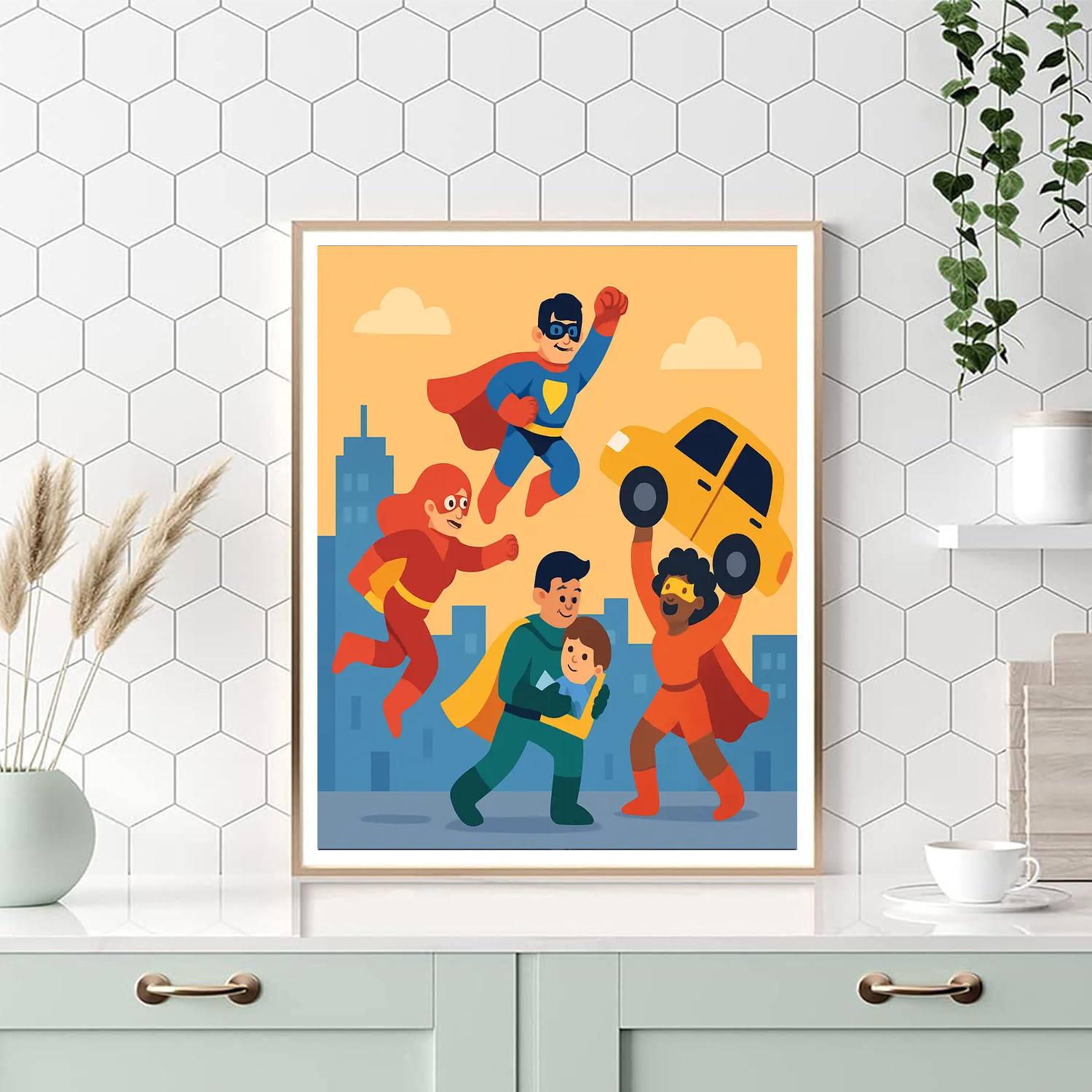 Comic Book Superheroes Paint By Numbers Art