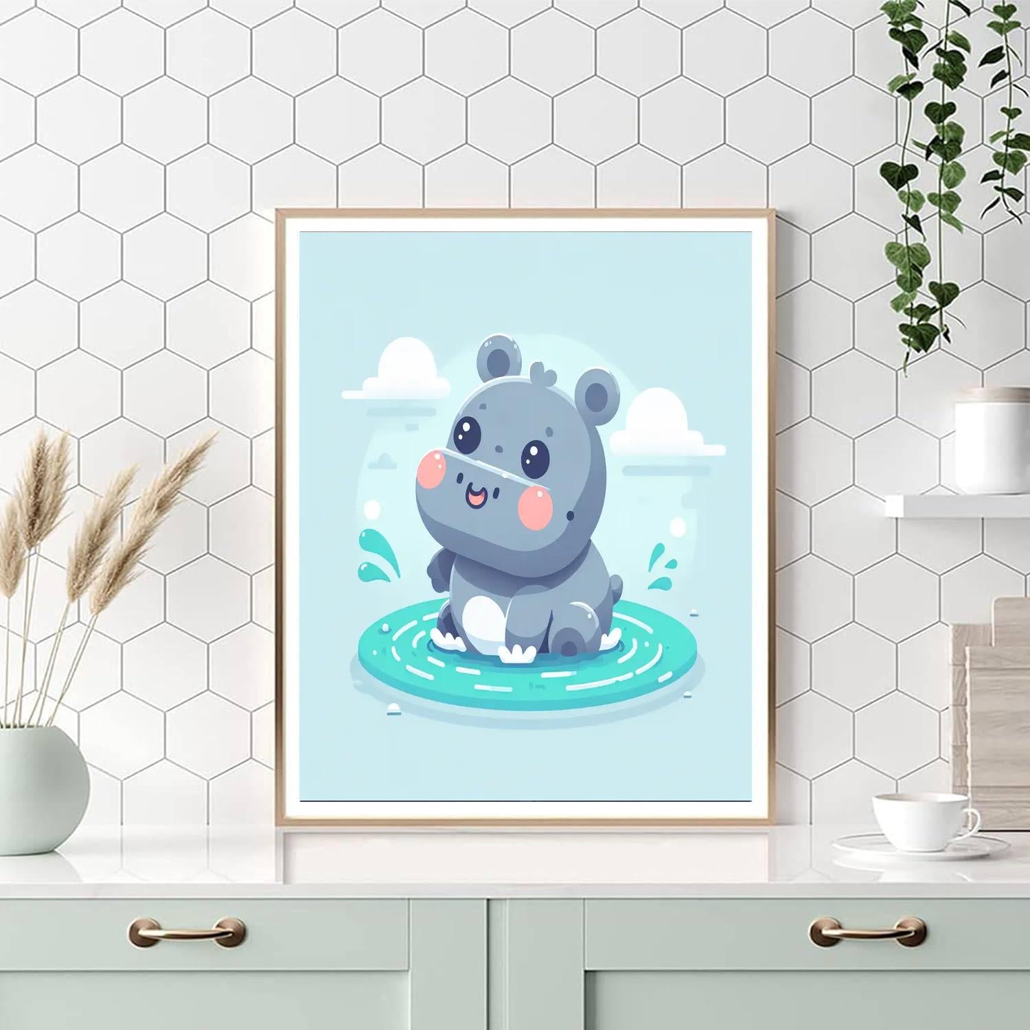 Hilarious Hippo Bath Time Painting Number Kit