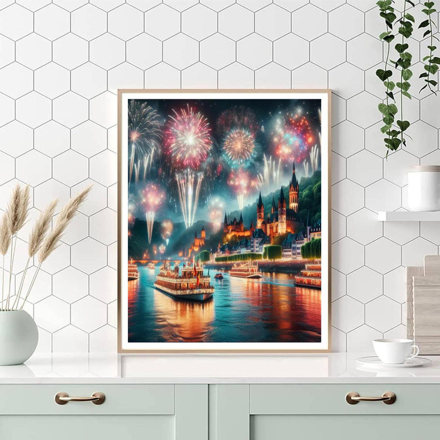 Rhine In Flames - Germany Number Painting